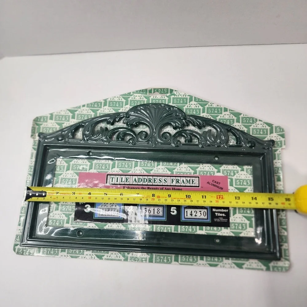 1998 Capital Products Ornate Green House Address Plaque Cast Aluminum New Sealed